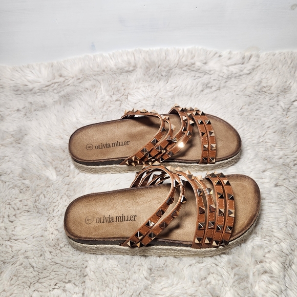 Olivia Miller Amalfi Tan Sandals Women's 8 - Picture 5 of 6